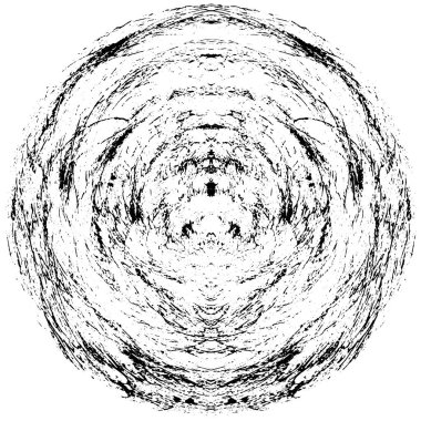 Grunge Yuvarlak Elementi. Yaratıcı Grafik Tasarımı İçin Soyut Çember Boyama. Tehlike Doku Arkaplanı. Bir Kaleydoskop 'un geometrik elementlerine sahip bir halka biçiminde arkaplan.