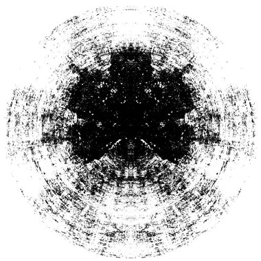 Grunge Yuvarlak Elementi. Yaratıcı Grafik Tasarımı İçin Soyut Çember Boyama. Tehlike Doku Arkaplanı. Bir Kaleydoskop 'un geometrik elementlerine sahip bir halka biçiminde arkaplan.