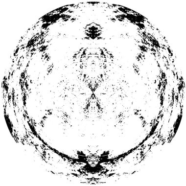 Grunge Yuvarlak Elementi. Yaratıcı Grafik Tasarımı İçin Soyut Çember Boyama. Tehlike Doku Arkaplanı. Bir Kaleydoskop 'un geometrik elementlerine sahip bir halka biçiminde arkaplan.
