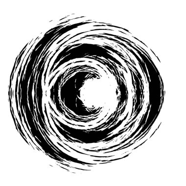 Grunge Yuvarlak Elementi. Yaratıcı Grafik Tasarımı İçin Soyut Çember Boyama. Tehlike Doku Arkaplanı. Bir Kaleydoskop 'un geometrik elementlerine sahip bir halka biçiminde arkaplan.