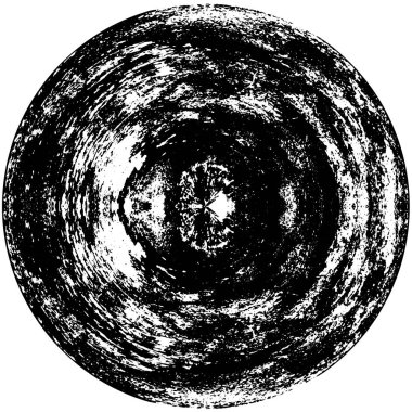 Grunge Yuvarlak Elementi. Yaratıcı Grafik Tasarımı İçin Soyut Çember Boyama. Tehlike Doku Arkaplanı. Bir Kaleydoskop 'un geometrik elementlerine sahip bir halka biçiminde arkaplan.