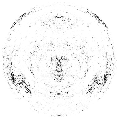Grunge Yuvarlak Elementi. Yaratıcı Grafik Tasarımı İçin Soyut Çember Boyama. Tehlike Doku Arkaplanı. Bir Kaleydoskop 'un geometrik elementlerine sahip bir halka biçiminde arkaplan.