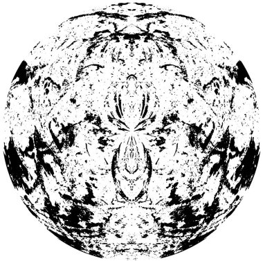 Grunge Yuvarlak Elementi. Yaratıcı Grafik Tasarımı İçin Soyut Çember Boyama. Tehlike Doku Arkaplanı. Bir Kaleydoskop 'un geometrik elementlerine sahip bir halka biçiminde arkaplan.