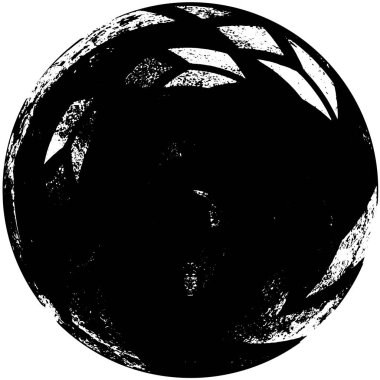 Grunge Yuvarlak Elementi. Yaratıcı Grafik Tasarımı İçin Soyut Çember Boyama. Tehlike Doku Arkaplanı. Bir Kaleydoskop 'un geometrik elementlerine sahip bir halka biçiminde arkaplan