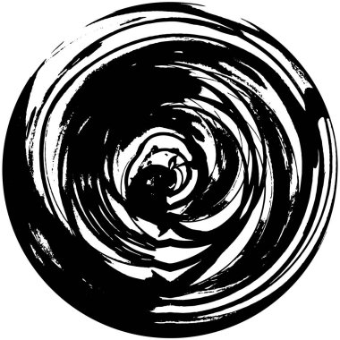 Grunge Yuvarlak Elementi. Yaratıcı Grafik Tasarımı İçin Soyut Çember Boyama. Tehlike Doku Arkaplanı. Bir Kaleydoskop 'un geometrik elementlerine sahip bir halka biçiminde arkaplan