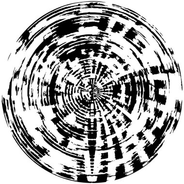 Grunge Yuvarlak Elementi. Yaratıcı Grafik Tasarımı İçin Soyut Çember Boyama. Tehlike Doku Arkaplanı. Bir Kaleydoskop 'un geometrik elementlerine sahip bir halka biçiminde arkaplan