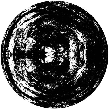 Grunge Yuvarlak Elementi. Yaratıcı Grafik Tasarımı İçin Soyut Çember Boyama. Tehlike Doku Arkaplanı. Bir Kaleydoskop 'un geometrik elementlerine sahip bir halka biçiminde arkaplan