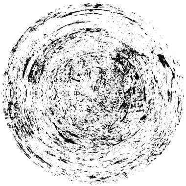 Grunge Yuvarlak Elementi. Yaratıcı Grafik Tasarımı İçin Soyut Çember Boyama. Tehlike Doku Arkaplanı. Bir Kaleydoskop 'un geometrik elementlerine sahip bir halka biçiminde arkaplan