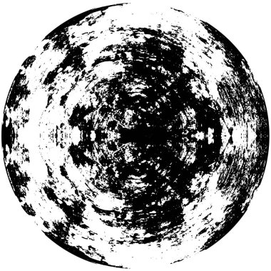 Grunge Yuvarlak Elementi. Yaratıcı Grafik Tasarımı İçin Soyut Çember Boyama. Tehlike Doku Arkaplanı. Bir Kaleydoskop 'un geometrik elementlerine sahip bir halka biçiminde arkaplan