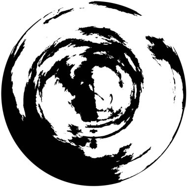 Grunge Yuvarlak Elementi. Yaratıcı Grafik Tasarımı İçin Soyut Çember Boyama. Tehlike Doku Arkaplanı. Bir Kaleydoskop 'un geometrik elementlerine sahip bir halka biçiminde arkaplan