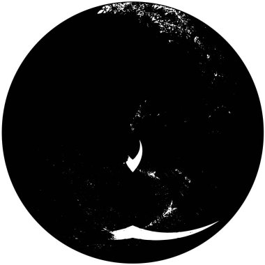 Grunge Yuvarlak Elementi. Yaratıcı Grafik Tasarımı İçin Soyut Çember Boyama. Tehlike Doku Arkaplanı. Bir Kaleydoskop 'un geometrik elementlerine sahip bir halka biçiminde arkaplan