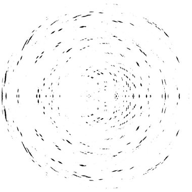 Grunge Yuvarlak Elementi. Yaratıcı Grafik Tasarımı İçin Soyut Çember Boyama. Tehlike Doku Arkaplanı. Bir Kaleydoskop 'un geometrik elementlerine sahip bir halka biçiminde arkaplan