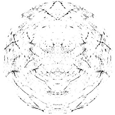 Grunge Yuvarlak Elementi. Yaratıcı Grafik Tasarımı İçin Soyut Çember Boyama. Tehlike Doku Arkaplanı. Bir Kaleydoskop 'un geometrik elementlerine sahip bir halka biçiminde arkaplan