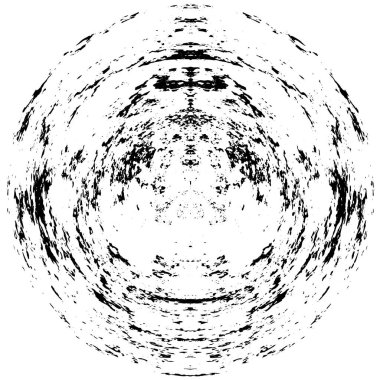 Grunge Yuvarlak Elementi. Yaratıcı Grafik Tasarımı İçin Soyut Çember Boyama. Tehlike Doku Arkaplanı. Bir Kaleydoskop 'un geometrik elementlerine sahip bir halka biçiminde arkaplan
