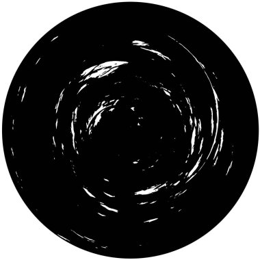 Grunge Yuvarlak Elementi. Yaratıcı Grafik Tasarımı İçin Soyut Çember Boyama. Tehlike Doku Arkaplanı. Bir Kaleydoskop 'un geometrik elementlerine sahip bir halka biçiminde arkaplan