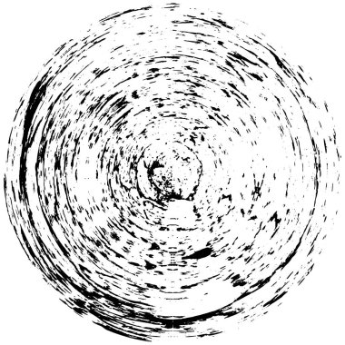 Grunge Yuvarlak Elementi. Yaratıcı Grafik Tasarımı İçin Soyut Çember Boyama. Tehlike Doku Arkaplanı. Bir Kaleydoskop 'un geometrik elementlerine sahip bir halka biçiminde arkaplan