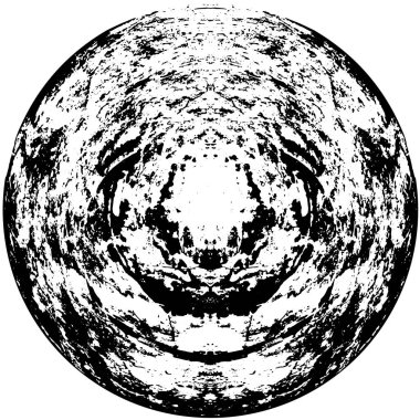 Grunge Yuvarlak Elementi. Yaratıcı Grafik Tasarımı İçin Soyut Çember Boyama. Tehlike Doku Arkaplanı. Bir Kaleydoskop 'un geometrik elementlerine sahip bir halka biçiminde arkaplan