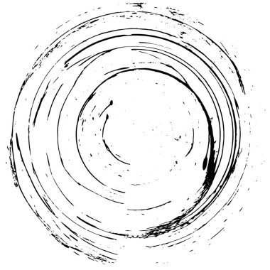 Grunge Yuvarlak Elementi. Yaratıcı Grafik Tasarımı İçin Soyut Çember Boyama. Tehlike Doku Arkaplanı. Bir Kaleydoskop 'un geometrik elementlerine sahip bir halka biçiminde arkaplan