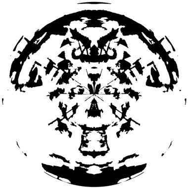 Grunge Yuvarlak Elementi. Yaratıcı Grafik Tasarımı İçin Soyut Çember Boyama. Tehlike Doku Arkaplanı. Bir Kaleydoskop 'un geometrik elementlerine sahip bir halka biçiminde arkaplan