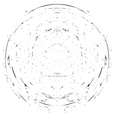Grunge Yuvarlak Elementi. Yaratıcı Grafik Tasarımı İçin Soyut Çember Boyama. Tehlike Doku Arkaplanı. Bir Kaleydoskop 'un geometrik elementlerine sahip bir halka biçiminde arkaplan