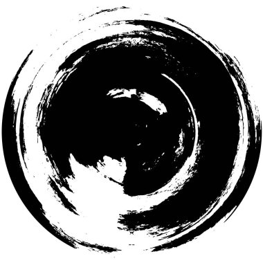 Grunge Yuvarlak Elementi. Yaratıcı Grafik Tasarımı İçin Soyut Çember Boyama. Tehlike Doku Arkaplanı. Bir Kaleydoskop 'un geometrik elementlerine sahip bir halka biçiminde arkaplan