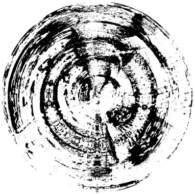 Grunge Yuvarlak Elementi. Yaratıcı Grafik Tasarımı İçin Soyut Çember Boyama. Tehlike Doku Arkaplanı. Bir Kaleydoskop 'un geometrik elementlerine sahip bir halka biçiminde arkaplan