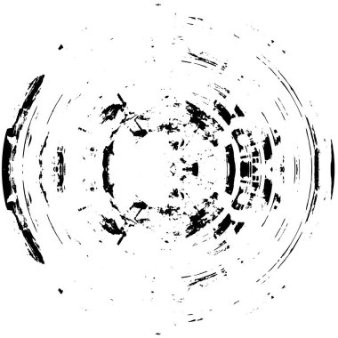 Grunge Yuvarlak Elementi. Yaratıcı Grafik Tasarımı İçin Soyut Çember Boyama. Tehlike Doku Arkaplanı. Bir Kaleydoskop 'un geometrik elementlerine sahip bir halka biçiminde arkaplan