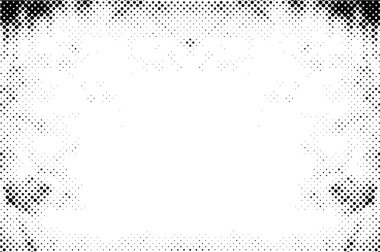 Grunge yarım ton vektör arkaplan. Yarı ton vektör dokusunu belirler. Gradyan yarım ton, pop sanatında arka planda yer alır. Siyah ve beyaz desenli. Mürekkep Yazdırma Sıkıntısı Arkaplanı 