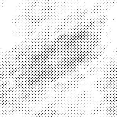 Siyah ve beyaz yarım ton. Soyut Mürekkep Yazdırma Arkaplanı. Noktalar Grunge dokusu. Vektör illüstrasyonu