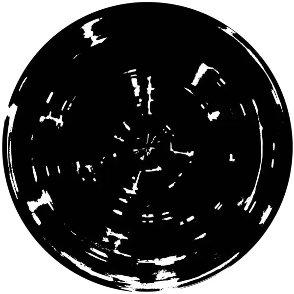 Abstrakter Schwarzer Runder Stempel Auf Weißem Hintergrund Grafisches Gestaltungselement Für — Stockvektor