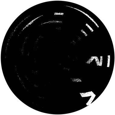 Beyaz arkaplanda soyut siyah yuvarlak şekil damgası. Web için grafik tasarım ögesi, kurumsal kimlik, kartlar, baskılar vs. Vektör illüstrasyonu