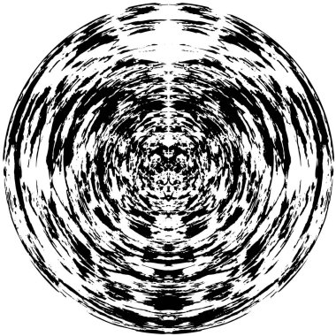 Beyaz arkaplanda soyut siyah yuvarlak şekil damgası, vektör illüstrasyonu