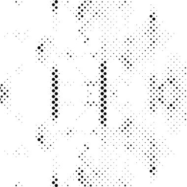 Noktalı soyut monokrom grunge desen arkaplanı, vektör illüstrasyonu