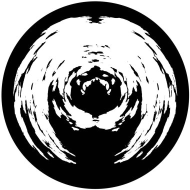 soyut yuvarlak siyah beyaz kabataslak doku, vektör çizimi