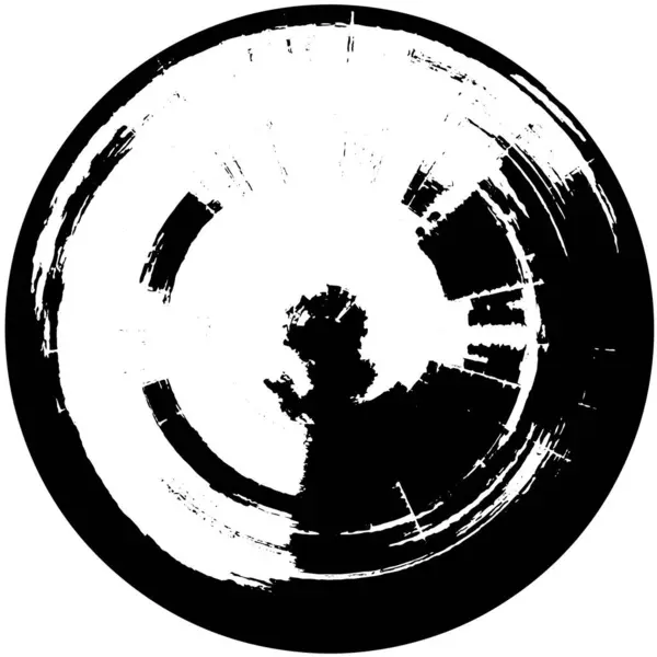 圆形黑白单色复古风化背景 — 图库矢量图片