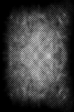 Soyut grunge ızgarası polka nokta yarım ton arkaplan deseni. Benekli vektör illüstrasyonu. Nokta deseni