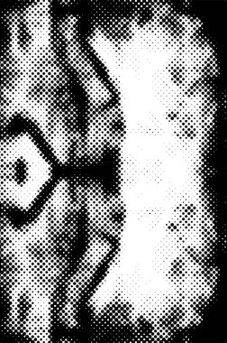 Soyut grunge ızgarası polka nokta yarım ton arkaplan deseni. Benekli vektör illüstrasyonu