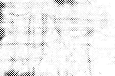 Grunge yarım ton vektör arkaplan. Yarı ton vektör dokusunu belirler. Gradyan yarım ton, pop sanatında arka planda yer alır. Siyah ve beyaz desenli. Mürekkep Yazdırma Sıkıntısı Arkaplanı 