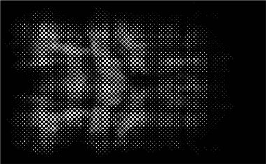 Soyut grunge ızgarası polka nokta yarım ton arkaplan deseni. Benekli siyah beyaz çizim