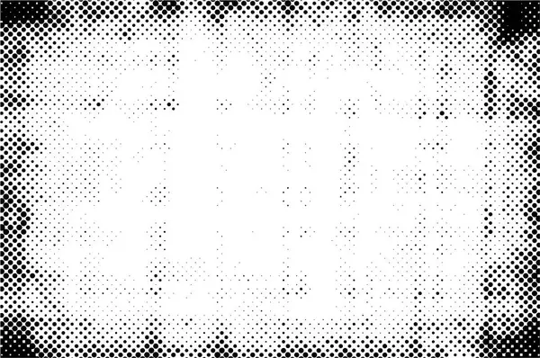 Анотація Гранжевої Сітки Поляка Точковий Напівтоновий Візерунок Тла Плямиста Чорно — стоковий вектор