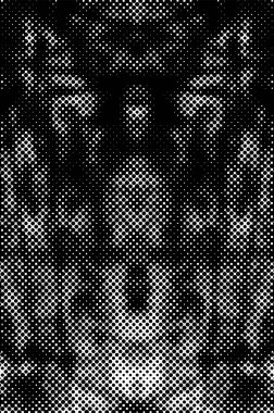 Grunge yarım ton vektör arkaplan. Yarı ton vektör dokusunu belirler. Gradyan yarım ton, pop sanatında arka planda yer alır. Siyah ve beyaz desenli. Mürekkep Yazdırma Sıkıntısı Arkaplanı 