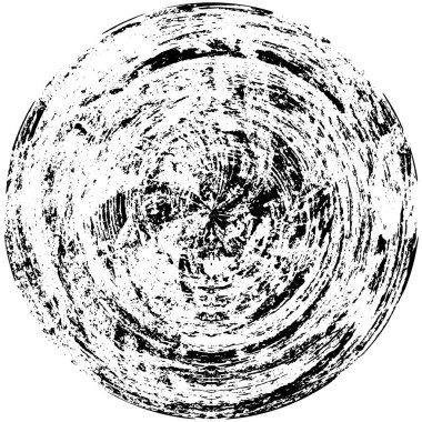 Beyaz arkaplanda siyah yuvarlak şekil damgası, soyut grunge dokusu, vektör illüstrasyonu