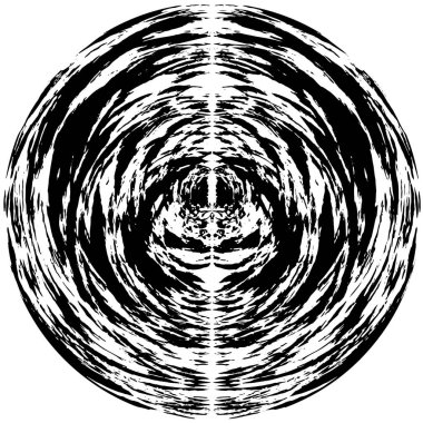 Beyaz arkaplanda siyah yuvarlak şekil damgası, soyut grunge dokusu, vektör illüstrasyonu