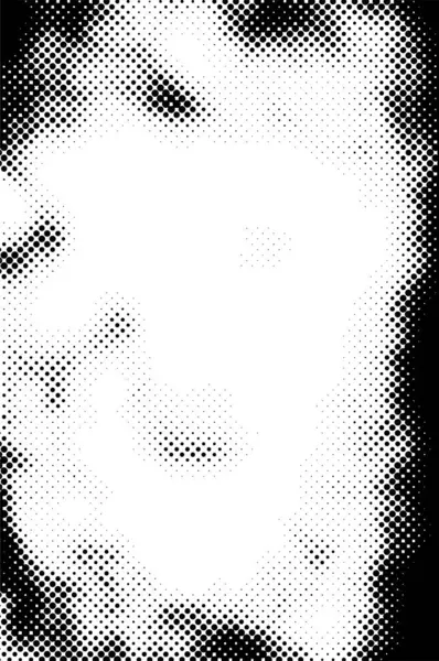 Grunge Cuadrícula Abstracta Lunares Patrón Fondo Medio Tono Ilustración Blanco — Archivo Imágenes Vectoriales