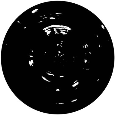 Beyaz arkaplanda soyut siyah grunge daire damgası, vektör illüstrasyonu