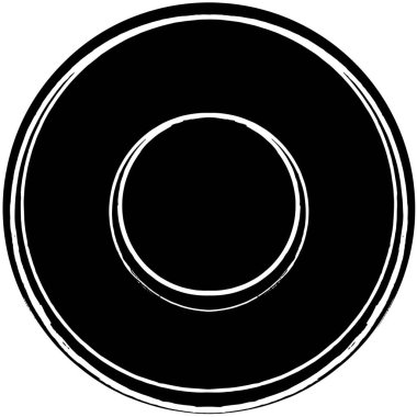 Beyaz arkaplanda soyut siyah grunge daire damgası, vektör illüstrasyonu