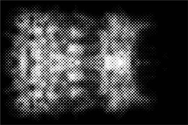 Grunge siyah ve beyaz tehlike dokusu. Noktalı desen