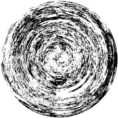 Beyaz arkaplanda soyut siyah yuvarlak şekil damgası. Web için grafik tasarım ögesi, kurumsal kimlik, kartlar, baskılar vs. Vektör illüstrasyonu