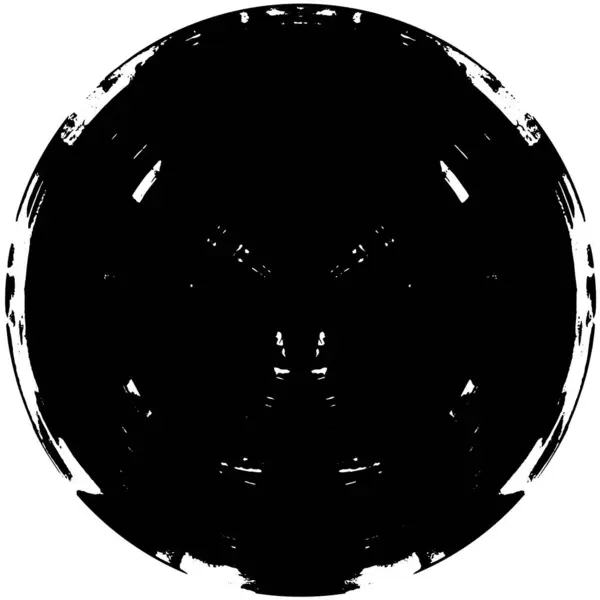 Timbre Cercle Grunge Noir Sur Fond Blanc Fond Abstrait Illustration — Image vectorielle