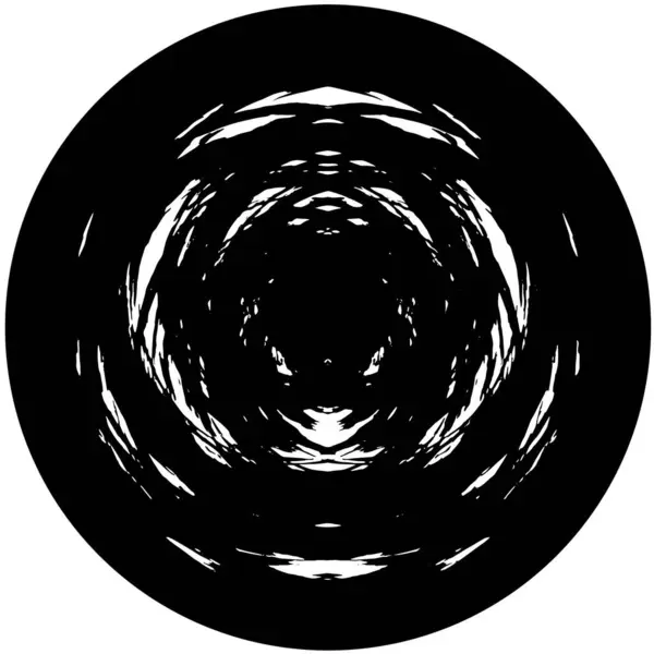 Streszczenie Czarny Okrągły Kształt Znaczek Białym Tle Element Graficzny Projektowania — Wektor stockowy